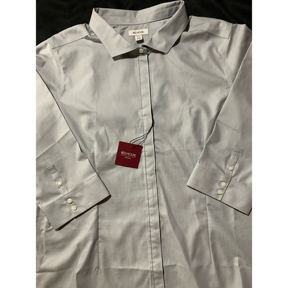 Red House RH Men’s 2XL Gray Long Sleeve Button Down Shirt Pocket Non-iron NWT! - Picture 7 of 12